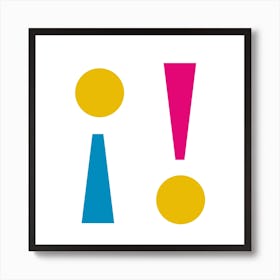 Blue, Pink and Yellow Geometric 1 Art Print