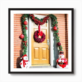 Christmas Door Decorations 5 Art Print