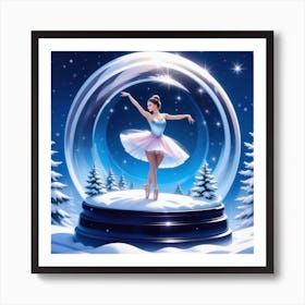 Ballerina In Snow Globe Art Print