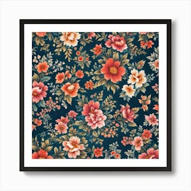 Beautiful Fabric With Floral Pattern 3314412748 Art Print