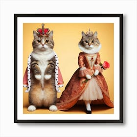 King And Queen Of Cats Art Print