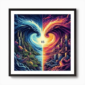 Ocean Vs City Art Print