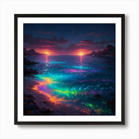 Rainbows Over The Ocean Art Print