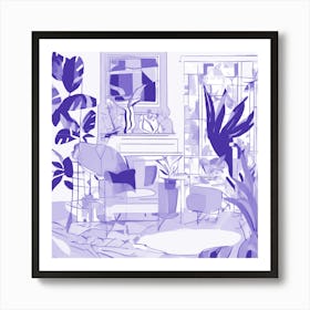 Abstract Broken Realtiy Lilac Tones Art Print