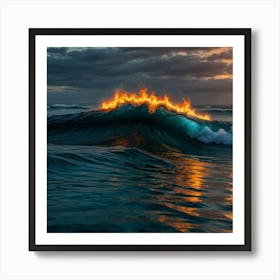 Fire In The Ocean 12 Art Print