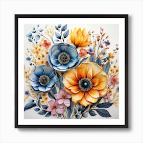 Watercolor Flowers 5 Art Print