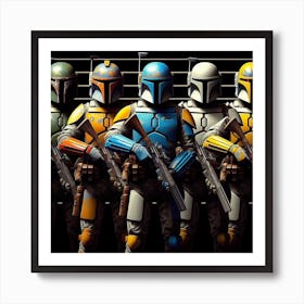 Mandalorians In An Imperial Lineup Star Wars Art Print Art Print