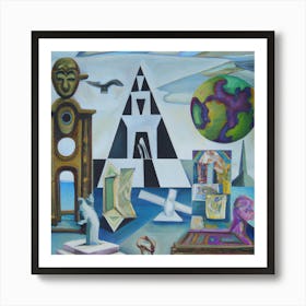 Cubism Style Secret Society Art Print