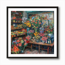 Van Gogh Style The Florist's Corner Series 1 Art Print