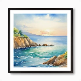 Watercolor Seascape Art Print