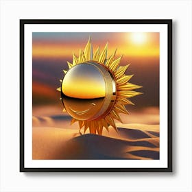 Sun glass clear on beach Art Print