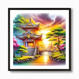 Asian Landscape Painting 10 Affiche