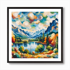 Lake And Mountains Art Print