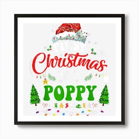 First Christmas As A Poppy Funny Holiday Santa Hat Groovy Art Print