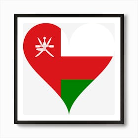 Heart Love Affection Oman Arabian Peninsula Heart Shaped Flag Art Print