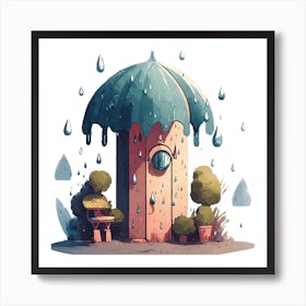 Rainy Day House Art Print