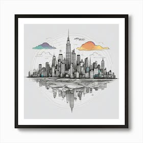 New York City Skyline 98 Art Print