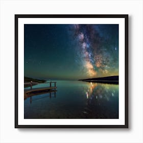 Milky Over Lake Art Print