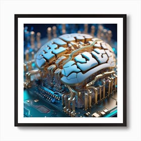 Artificial Intelligence Brain In Close Up Miki Asai Macro Photography Close Up Hyper Detailed Tr (34) Art Print