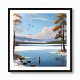 Winter Landscape Painting Art Print