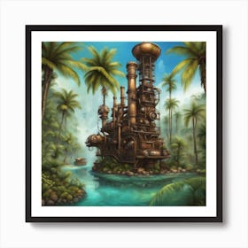 Steampunk Island Art Print