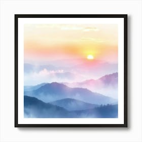 Sunrise In The Mountains Art Print