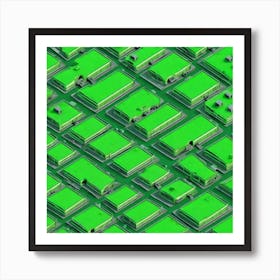 Green Cityscape Art Print