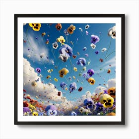 Pansies In The Sky Art Print