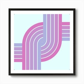 Pink And Purple Stripes Art Print