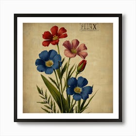 Default Flax3 Floral Botanical Vintage Poster Flower Canvas Pr 0 Art Print