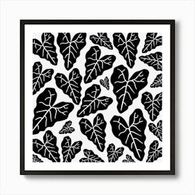 Black Leaves Pattern Art Print