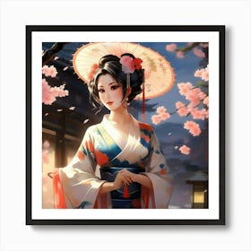 Japanese Geisha 1 Art Print