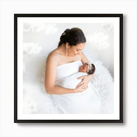 A Newborn Cradled In The Gentle Embrace Of A Maternal Hand Fingertips Curled Around The Tiny Shape Art Print