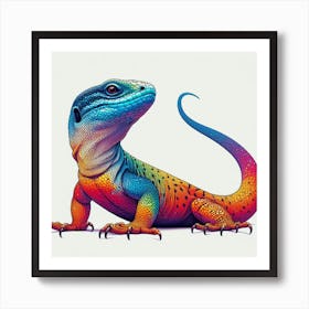 Rainbow Lizard 3/4 (scales gecko colourful cute pet dragon tropical exotic) Art Print