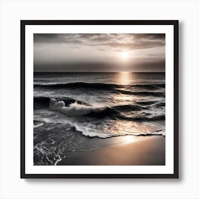 Sunset At The Beach 536 Art Print