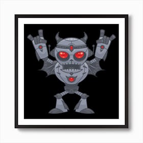 Metalhead – Heavy Metal Robot Devil Art Print