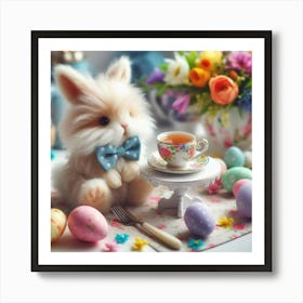 Easter bunny's tea party Art Print