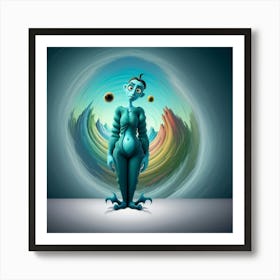 Aliens In Space 1 Art Print