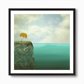 Tree On The Cliff Art Print