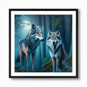 Wolf In The Forest Art Print