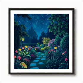 Garden At Night Poster