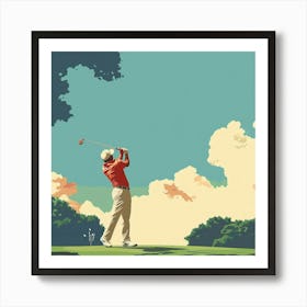 Golfer Swinging 2 Art Print