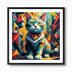 Neon Cat Art Print