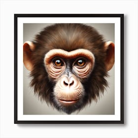 Chimpanzee Head Art Print
