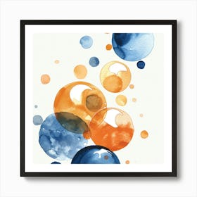 Watercolor Bubbles 2 Art Print