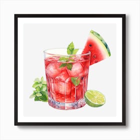 Watermelon Cocktail 4 Art Print