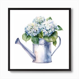 Marion Metal Watering Can With Hydrangeas Watercolor White Back 508b090a 199b 48ec 9d4c B6d159e065f0 Art Print