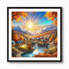 Autumn Village 26 Art Print