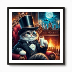 Cat In A Top Hat Art Print