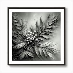 Abstract, Ethereal Blossom in Grayscale Art Print